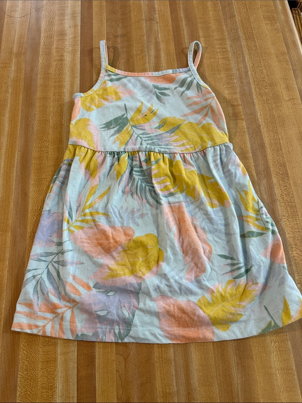 Carter's Pastel Tropical Leaf Sundress - Yellow, Pink & Mint